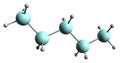 3D image of Pentasilane skeletal formula Royalty Free Stock Photo