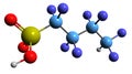 3D image of Perfluorobutanesulfonic acid skeletal formula