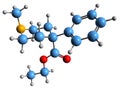 3D image of Pethidine skeletal formula