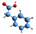 3D image of Phenylacetic acid skeletal formula