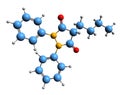 3D image of Phenylbutazone skeletal formula