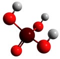 3D image of Phosphoric acid skeletal formula Royalty Free Stock Photo