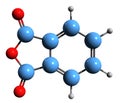 3D image of Phthalic anhydride skeletal formula