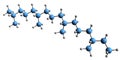 3D image of Phytane skeletal formula Royalty Free Stock Photo