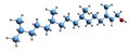 3D image of Phytol skeletal formula Royalty Free Stock Photo