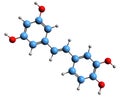 3D image of Piceatannol skeletal formula