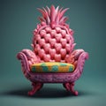 Charming 3d Pineapple Chair With Vibrant Exaggeration And Thick Texture