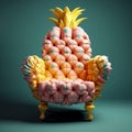 Charming 3d Pineapple Chair With Vibrant Exaggeration And Thick Texture Royalty Free Stock Photo