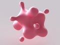 3D Image of Pink Blob - Parametric Modeling - Math Abstract Design