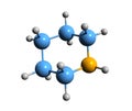 3D image of piperidine skeletal formula Royalty Free Stock Photo