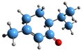 3D image of Piperitone skeletal formula Royalty Free Stock Photo