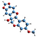 3D image of Pisatin skeletal formula
