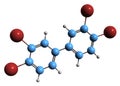 3D image of polybrominated biphenyls skeletal formula Royalty Free Stock Photo