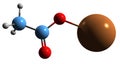 3D image of Potassium acetate skeletal formula