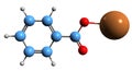 3D image of Potassium benzoate skeletal formula