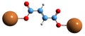 3D image of Potassium fumarate skeletal formula Royalty Free Stock Photo