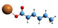 3D image of Potassium sorbate skeletal formula