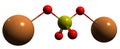 3D image of Potassium sulfate skeletal formula