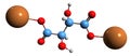 3D image of Potassium tartrate skeletal formula