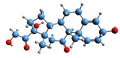 3D image of Prednisone skeletal formula Royalty Free Stock Photo