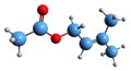 3D image of Prenyl acetate skeletal formula