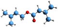 3D image of prenyl isovalerate skeletal formula