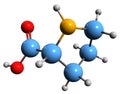 3D image of Proline skeletal formula
