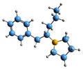 3D image of Prolintane skeletal formula Royalty Free Stock Photo
