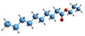 3D image of Propyl decanoate skeletal formula
