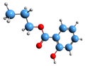3D image of Propyl salicylate skeletal formula