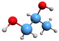 3D image of Propylene glycol skeletal formula
