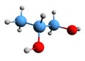 3D image of propylene glycol skeletal formula