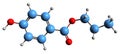 3D image of Propylparaben skeletal formula