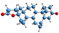 3D image of Prorenone skeletal formula Royalty Free Stock Photo