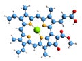 3D image of Protochlorophyllide skeletal formula Royalty Free Stock Photo