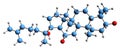 3D image of Protopanaxadiol skeletal formula Royalty Free Stock Photo