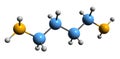 3D image of Putrescine skeletal formula Royalty Free Stock Photo