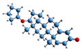 3D image of Quinbolone skeletal formula