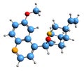 3D image of Quinine skeletal formula