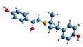 3D image of Ractopamine skeletal formula Royalty Free Stock Photo