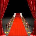 3d image of a red carpet and a staircase Royalty Free Stock Photo