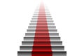 3d image of red carpet on white stair. stairs red Royalty Free Stock Photo