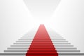 3d image of red carpet on white stair. stairs red Royalty Free Stock Photo