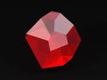 3D image of Red Spinel - Clear Crystal on Black Background