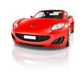 3D Image of Red Sport Car Royalty Free Stock Photo