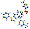 3D image of Relacorilant skeletal formula Royalty Free Stock Photo