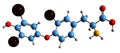 3D image of Reverse triiodothyronine skeletal formula Royalty Free Stock Photo