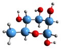 3D image of Rhamnose skeletal formula