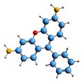 3D image of Rhodamine skeletal formula