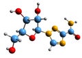 3D image of Ribavirin skeletal formula Royalty Free Stock Photo